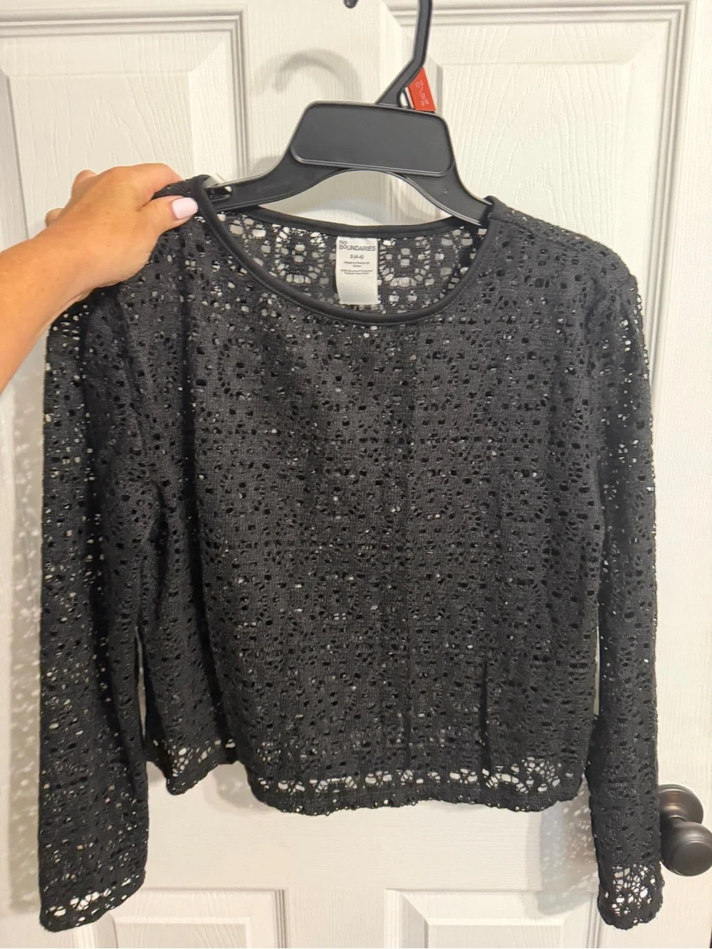 No Boundaries Black Crochet Two-Piece Lounge Set. Shorts XS.. too Small.